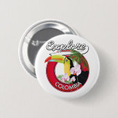 Bekijk Colombia retro logo Ronde Button 5,7 Cm (Voorkant /achterkant)