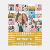 Bekijk de 16 foto moderne, minimale mosterdkreet e fleece deken (Voorkant)