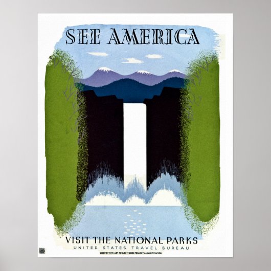 Bekijk de Amerikaanse Bezoek de  nationale parken Poster (Voorkant)