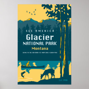 Bekijk de Amerikaanse Glacier National Park Travel Poster