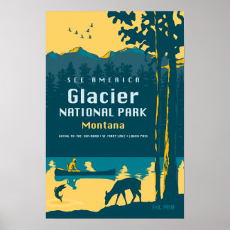Bekijk de Amerikaanse Glacier National Park Travel Poster