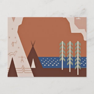 Bekijk de Amerikaanse Montana Vintage-reis Briefkaart