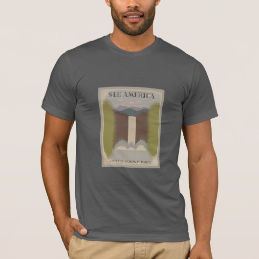 Bekijk de Amerikaanse National Parks Travel Poster T-shirt (Voorkant)