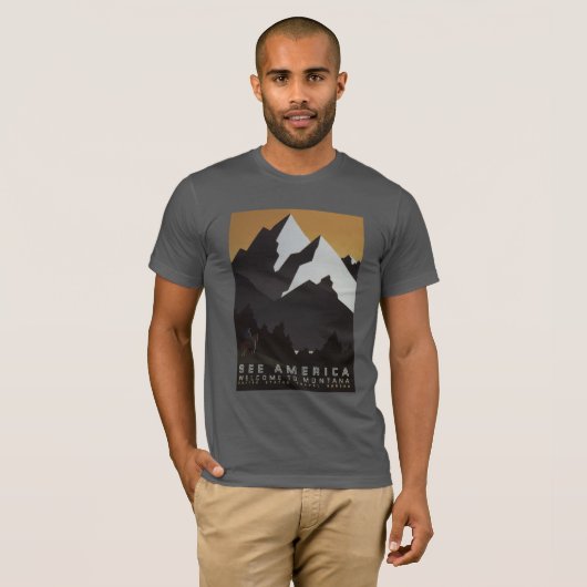 Bekijk de Amerikaanse  reisposter Montana T-shirt (Voorkant volledig)