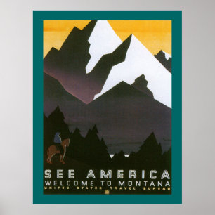 Bekijk de Amerikaanse Welkom in Montana (grens) Poster