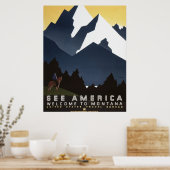 Bekijk de Amerikaanse Welkom in Montana Poster (Keuken)