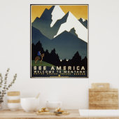 Bekijk de Amerikaanse Welkom in Montana Poster (Keuken)