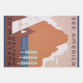 Bekijk de Amerikaanse Welkom in Montana, Vintage T Inpakpapier Vel (Voorkant 2)