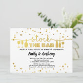 Bekijk de Bar Engagement Party (wit en goud) Kaart (Staand voorkant)