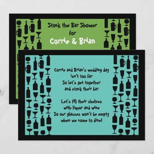 Bekijk de Bar Silhouette Shower Kaart (Voorkant / Achterkant)