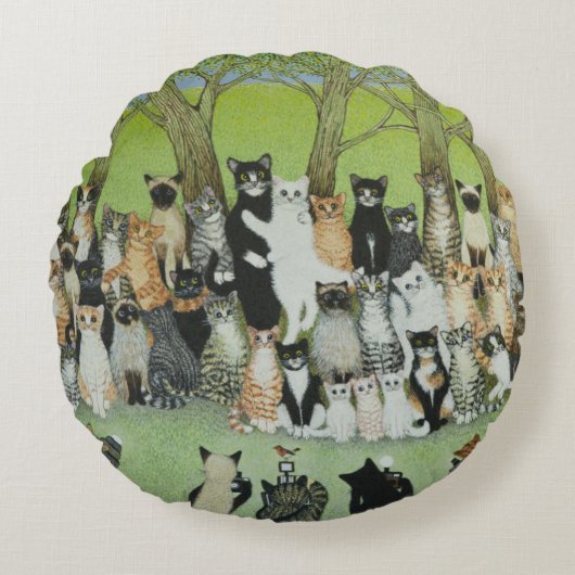 Bekijk de Birdie Rond Kussen (Voorkant)