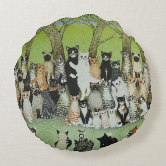 Bekijk de Birdie Rond Kussen (Achterkant)