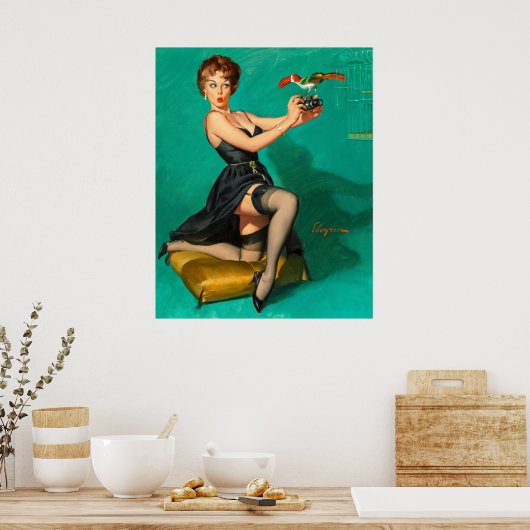 Bekijk de Birdy Pin Up Poster (Keuken)