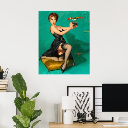 Bekijk de Birdy Pin Up Poster (Thuiskantoor)
