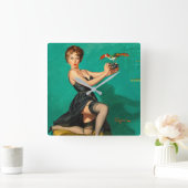 Bekijk de Birdy Pin Up Vierkante Klok (Huis)