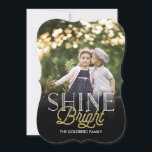 Bekijk de Bright Holiday-fotokaart Feestdagenkaart<br><div class="desc">Kies voor een doorgesneden vorm of getextureerd papier voor een extra speciale kaart.</div>