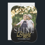 Bekijk de Bright Holiday-fotokaart Feestdagenkaart<br><div class="desc">Kies voor een doorgesneden vorm of getextureerd papier voor een extra speciale kaart.</div>