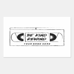 Bekijk de Cassettebandje-retrostickers opnieuw op Rechthoekige Sticker