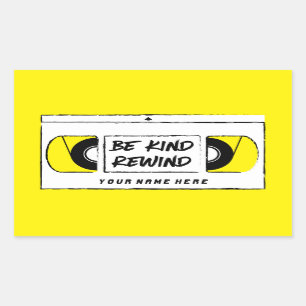 Bekijk de Cassettebandje-retrostickers opnieuw op Rechthoekige Sticker