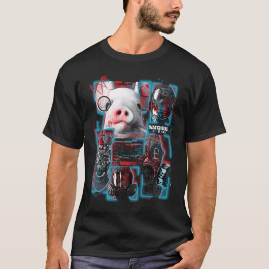 Bekijk de Dogs Legion Glitchy Maskerpanelen T-shirt (Voorkant)