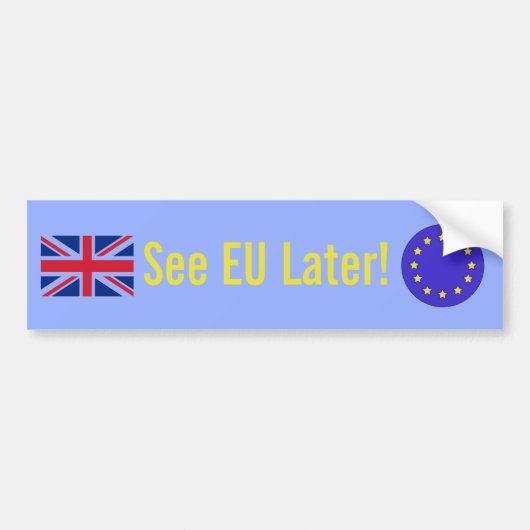 "Bekijk de EU later!" Brexit Bumpersticker (Voorkant)