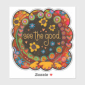 Bekijk de goede kleurrijke Fun Floral-inspiratie Sticker (Vel)