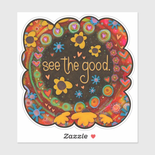 Bekijk de goede kleurrijke Fun Floral-inspiratie Sticker (Vel)