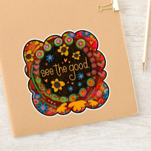 Bekijk de goede kleurrijke Fun Floral-inspiratie Sticker