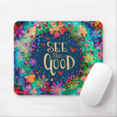 Bekijk de Good Blue Floral Inspirivity Mousepad Muismat (Met muis)