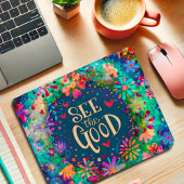 Bekijk de Good Blue Floral Inspirivity Mousepad Muismat