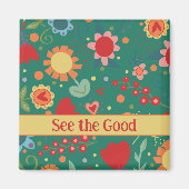 Bekijk de Good Custom Floral Inspirivity Magnet (Voorkant)