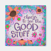 Bekijk de Good Stuff Inspirerend Trendy Floral Magneet (Voorkant)