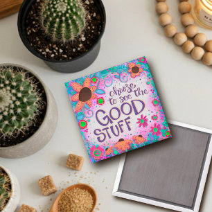 Bekijk de Good Stuff Inspirerend Trendy Floral Magneet