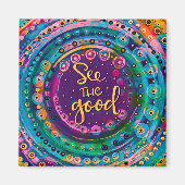 Bekijk de Good Trendy Kleurrijke Inspirerend Moder Magneet (Voorkant)