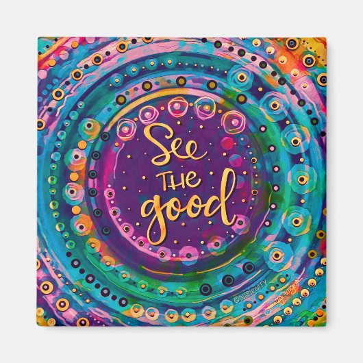 Bekijk de Good Trendy Kleurrijke Inspirerend Moder Magneet (Voorkant)