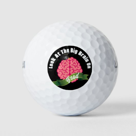 Bekijk de grote brein op je favoriete Afstuderen Golfballen (Voorkant)
