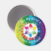 Bekijk de grote kunstwerkmagneet van mijn kind magneet (Voorkant / Achterkant)