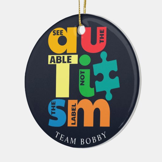 Bekijk de kerstdagen van de campagne 'Able Autism  Keramisch Ornament (Links)