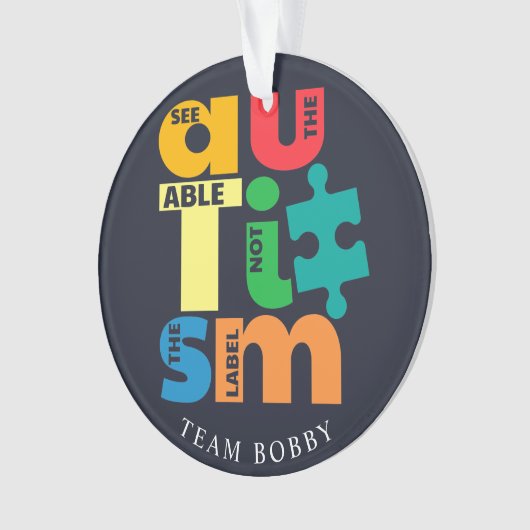 Bekijk de kerstdagen van de campagne 'Able Autism  Ornament (voorkant)