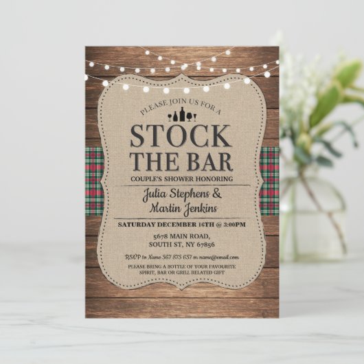 Bekijk de kerstkerst van de Bar Rustic Couple Kaart (Staand voorkant)