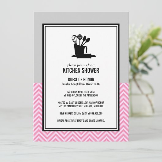 Bekijk de Keukenbridal-uitnodigingen Kaart (Staand voorkant)