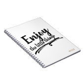 BEKIJK DE KLEINE DINGEN Typografie Gepersonaliseer Notitieboek (Rechterzijde)