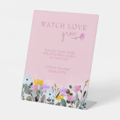 Bekijk de liefdesgroei van wilde bloempitten reclamebord met voetstuk (Voorkant)