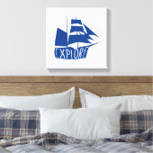 Bekijk de neursery Art in de zweefboot Canvas Afdruk (Insitu (Slaapkamer))