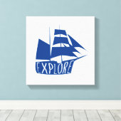 Bekijk de neursery Art in de zweefboot Canvas Afdruk (Insitu (Houten vloer))