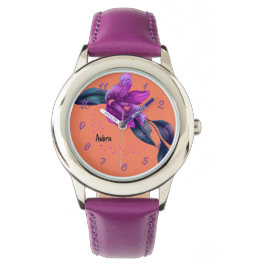 Bekijk de Paarse Orchid op het Sinaasappel Horloge