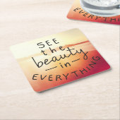 Bekijk de schoonheid in alles kartonnen onderzetters (Schuin)