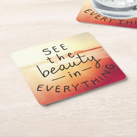 Bekijk de schoonheid in alles kartonnen onderzetters (Schuin)