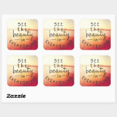 Bekijk de schoonheid in alles vierkante sticker (Vel)