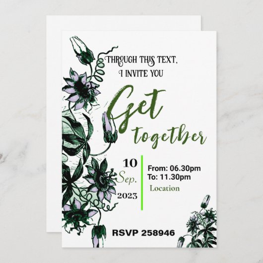 Bekijk de uitnodiging (Voorkant / Achterkant)